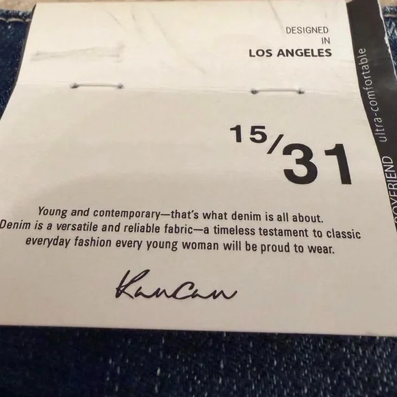 KanCan Alena Mid Rise Slim Boyfriend Jeans Women’s 15/31 Distressed Straight - Picture 3 of 7